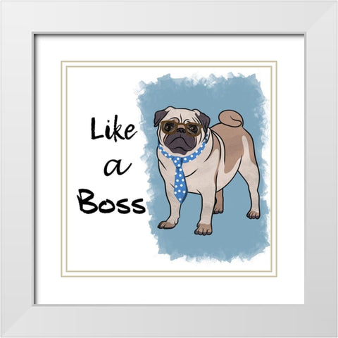 Wall Street Boss White Modern Wood Framed Art Print with Double Matting by Prime, Marcus