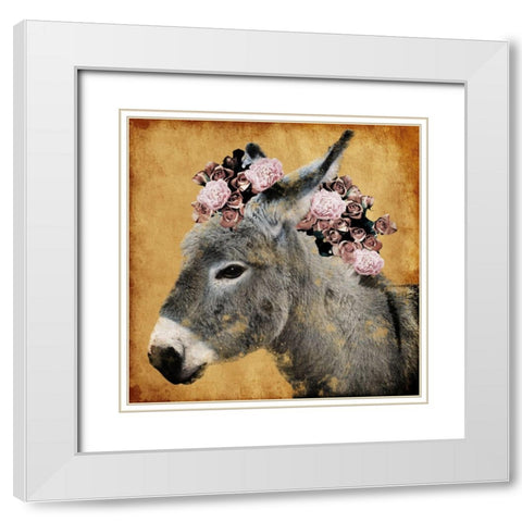 Pretty Donkey White Modern Wood Framed Art Print with Double Matting by Prime, Marcus