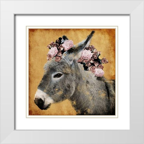 Pretty Donkey White Modern Wood Framed Art Print with Double Matting by Prime, Marcus