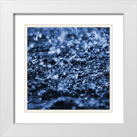 Aqua Droplets 2 White Modern Wood Framed Art Print with Double Matting by Prime, Marcus