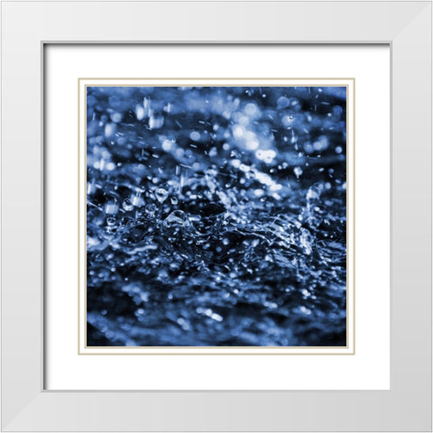 Aqua Droplets 3 White Modern Wood Framed Art Print with Double Matting by Prime, Marcus