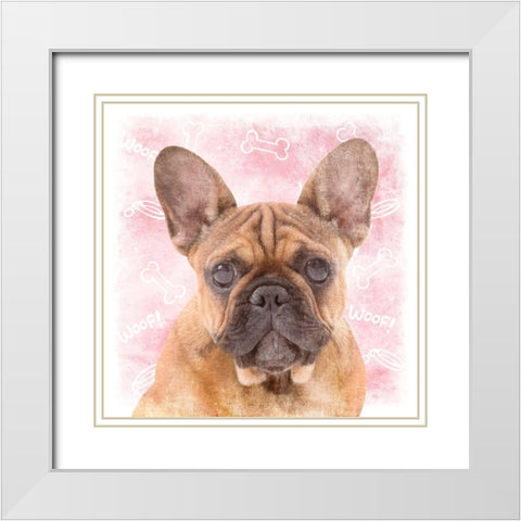 Woof Woof 1 White Modern Wood Framed Art Print with Double Matting by Prime, Marcus