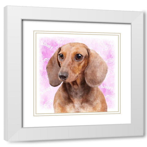 Woof Woof 2 White Modern Wood Framed Art Print with Double Matting by Prime, Marcus