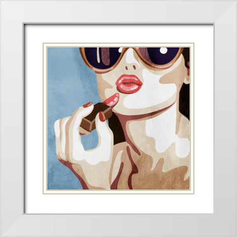 Fashionable Kiss White Modern Wood Framed Art Print with Double Matting by Prime, Marcus