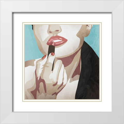 Fahionable Kiss 3 White Modern Wood Framed Art Print with Double Matting by Prime, Marcus