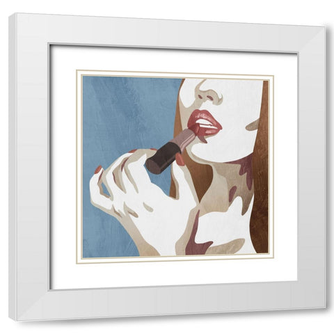 Fahionable Kiss 4 White Modern Wood Framed Art Print with Double Matting by Prime, Marcus