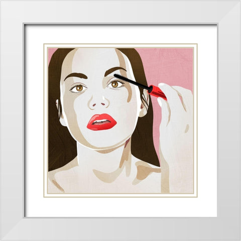 Fashionably Stylish 1 White Modern Wood Framed Art Print with Double Matting by Prime, Marcus