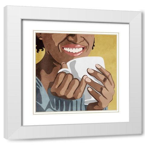 Morning Brew White Modern Wood Framed Art Print with Double Matting by Prime, Marcus