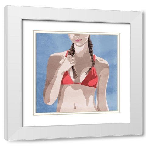Beach Fashion White Modern Wood Framed Art Print with Double Matting by Prime, Marcus