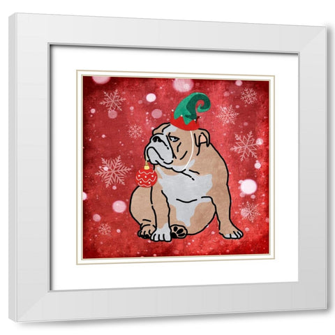 Merry Bulldog White Modern Wood Framed Art Print with Double Matting by Prime, Marcus