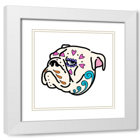 Sugar Bulldog White Modern Wood Framed Art Print with Double Matting by Prime, Marcus