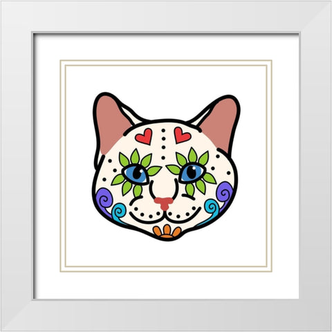 Sugar Kitty 1 White Modern Wood Framed Art Print with Double Matting by Prime, Marcus