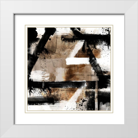 Tri Distressed 1 White Modern Wood Framed Art Print with Double Matting by Prime, Marcus