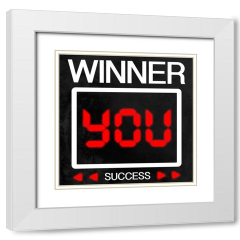 Winner Is You White Modern Wood Framed Art Print with Double Matting by Prime, Marcus