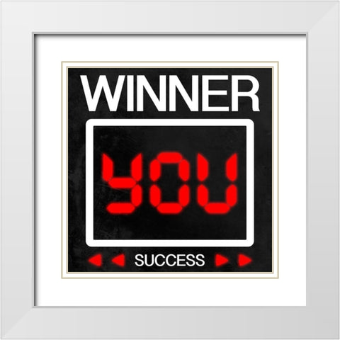 Winner Is You White Modern Wood Framed Art Print with Double Matting by Prime, Marcus
