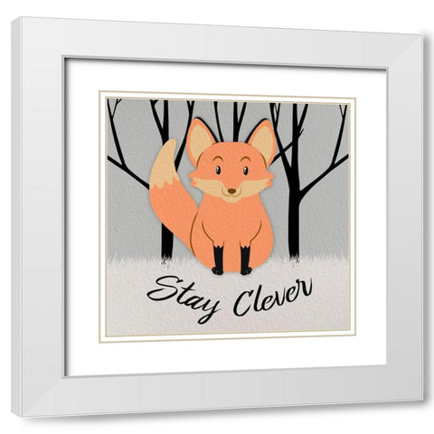 Clever Fox White Modern Wood Framed Art Print with Double Matting by Prime, Marcus
