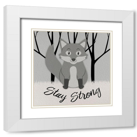 Strong Wolf White Modern Wood Framed Art Print with Double Matting by Prime, Marcus