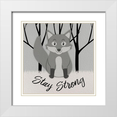 Strong Wolf White Modern Wood Framed Art Print with Double Matting by Prime, Marcus