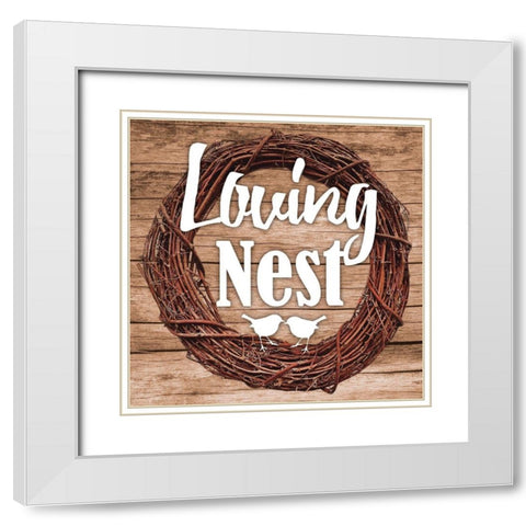 Loving Nest White Modern Wood Framed Art Print with Double Matting by Prime, Marcus