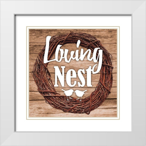 Loving Nest White Modern Wood Framed Art Print with Double Matting by Prime, Marcus
