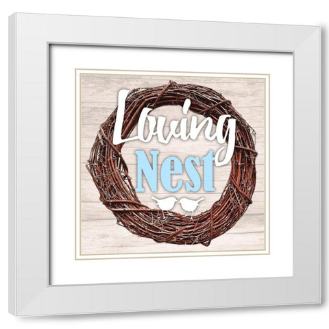 Loving Nest 2 White Modern Wood Framed Art Print with Double Matting by Prime, Marcus