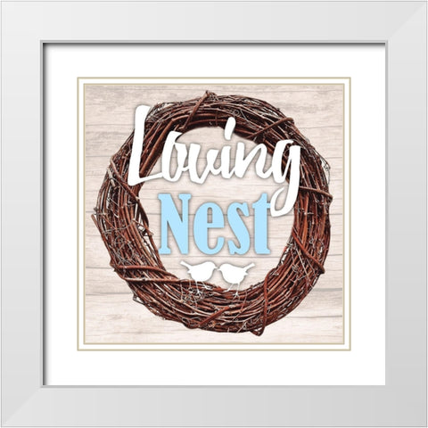 Loving Nest 2 White Modern Wood Framed Art Print with Double Matting by Prime, Marcus