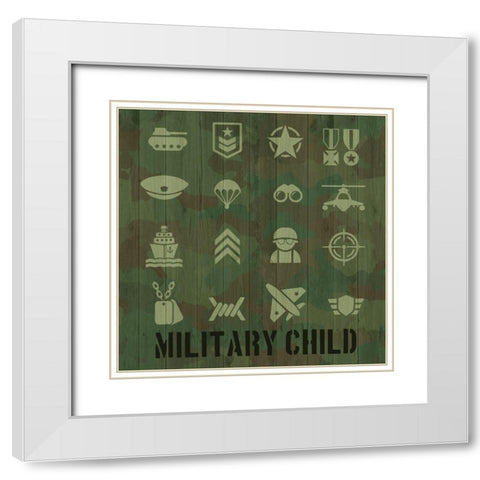 Military Child White Modern Wood Framed Art Print with Double Matting by Prime, Marcus
