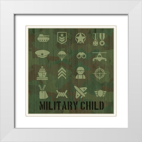 Military Child White Modern Wood Framed Art Print with Double Matting by Prime, Marcus