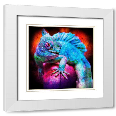 Party Gecko White Modern Wood Framed Art Print with Double Matting by Prime, Marcus