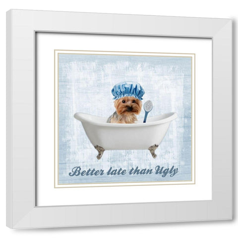 Late Bath White Modern Wood Framed Art Print with Double Matting by Prime, Marcus