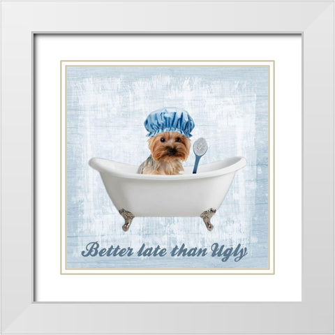 Late Bath White Modern Wood Framed Art Print with Double Matting by Prime, Marcus