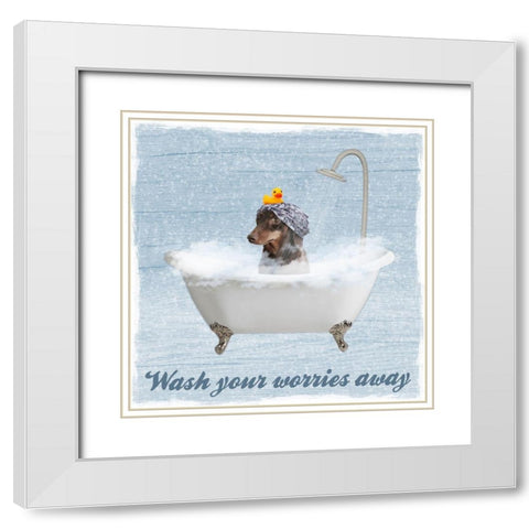 Worry Wash White Modern Wood Framed Art Print with Double Matting by Prime, Marcus