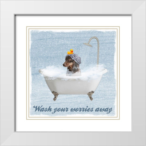 Worry Wash White Modern Wood Framed Art Print with Double Matting by Prime, Marcus