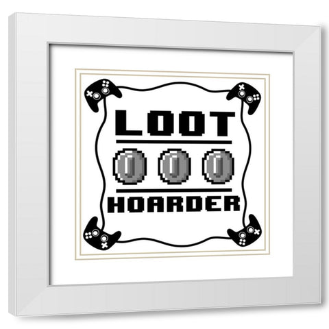 Loot Hoarder White Modern Wood Framed Art Print with Double Matting by Prime, Marcus