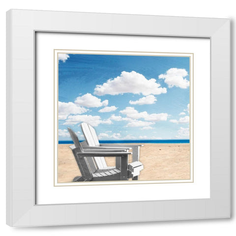 Beach Relaxing 1 White Modern Wood Framed Art Print with Double Matting by Prime, Marcus