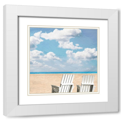 Beach Relaxing 2 White Modern Wood Framed Art Print with Double Matting by Prime, Marcus