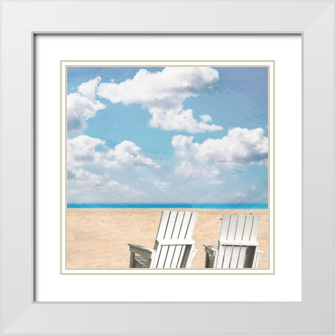 Beach Relaxing 2 White Modern Wood Framed Art Print with Double Matting by Prime, Marcus