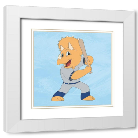 Dino Champ 1 White Modern Wood Framed Art Print with Double Matting by Prime, Marcus
