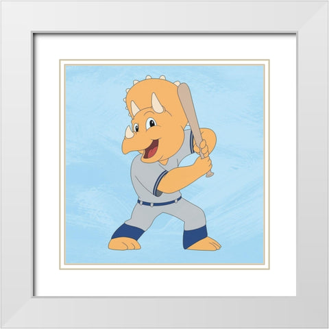 Dino Champ 1 White Modern Wood Framed Art Print with Double Matting by Prime, Marcus