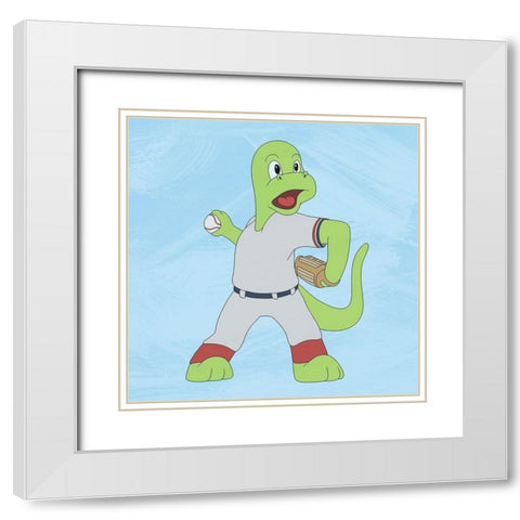 Dino Champ 2 White Modern Wood Framed Art Print with Double Matting by Prime, Marcus