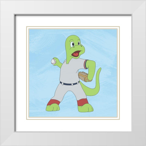 Dino Champ 2 White Modern Wood Framed Art Print with Double Matting by Prime, Marcus