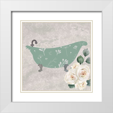 Carefree Bath 1 White Modern Wood Framed Art Print with Double Matting by Prime, Marcus