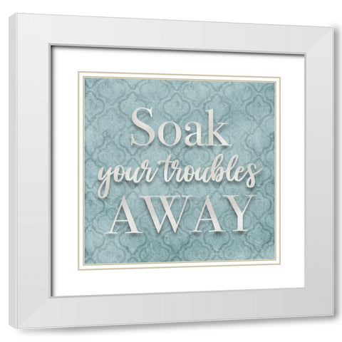 Teal Bath Vibes 2 White Modern Wood Framed Art Print with Double Matting by Prime, Marcus