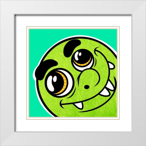 Goofy Monster 1 White Modern Wood Framed Art Print with Double Matting by Prime, Marcus