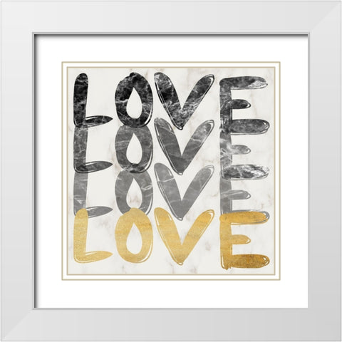 Love Multiplied 2 White Modern Wood Framed Art Print with Double Matting by Prime, Marcus