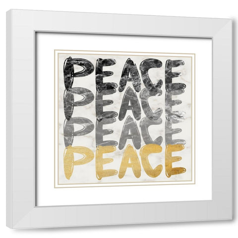 Peace Multiplied 2 White Modern Wood Framed Art Print with Double Matting by Prime, Marcus