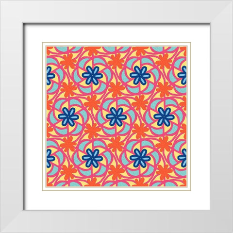 Summer Mandala 1 White Modern Wood Framed Art Print with Double Matting by Prime, Marcus