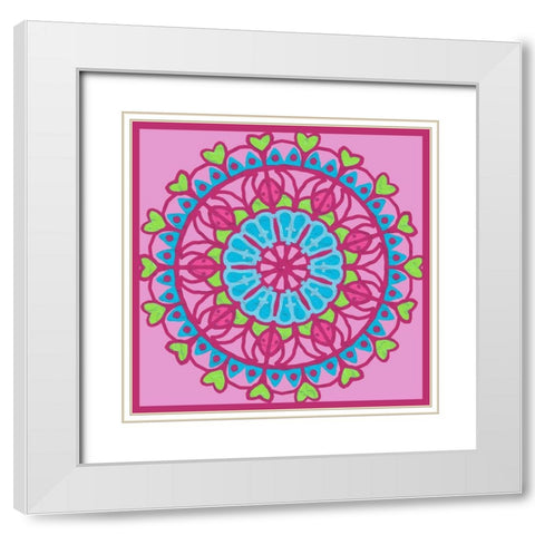 Fruity Mandala 1 White Modern Wood Framed Art Print with Double Matting by Prime, Marcus
