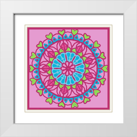 Fruity Mandala 1 White Modern Wood Framed Art Print with Double Matting by Prime, Marcus