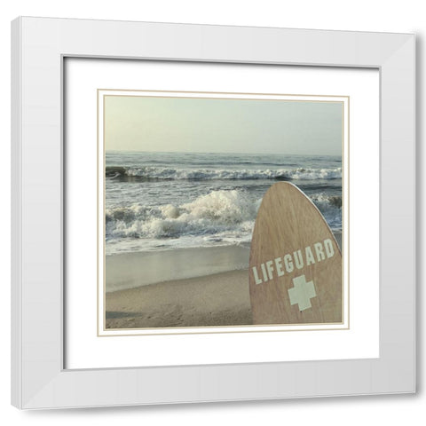 Vigilant Lifeguard White Modern Wood Framed Art Print with Double Matting by Prime, Marcus